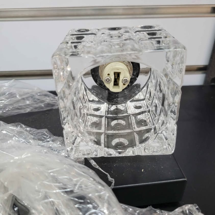 Lámpara Ralbay de tocador de cristal – 4 LED modernas luces de tocador d...