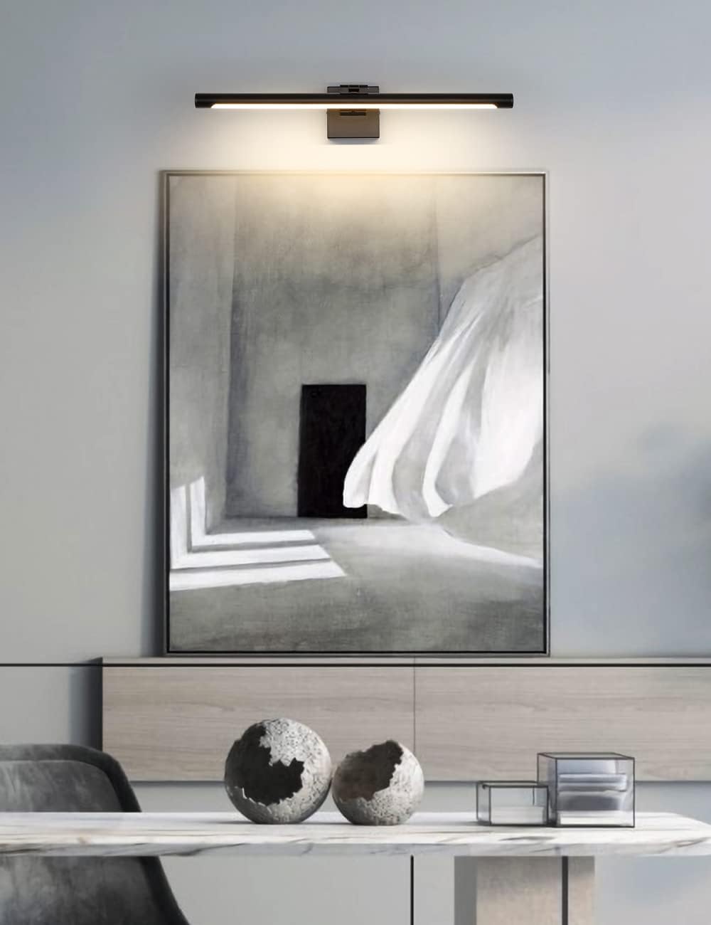 Lámpara Joosenhouse LED de 24.4 pulgadas, color negro moderno para m...