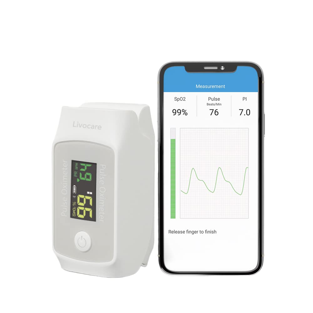 '-Livocare PO1 by iHealth - Oxímetro de pulso de dedo, monitor de satura...