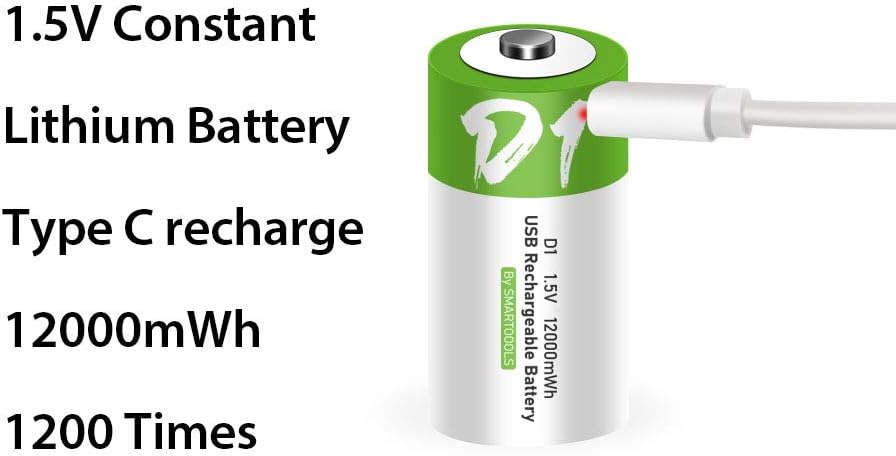 Baterías D recargables de 1.5 V, 12000 mWh, batería recargable D de io...