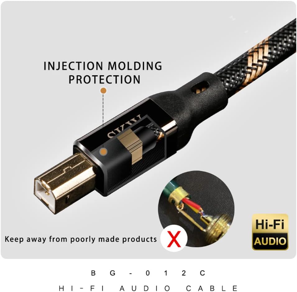 SKW Audiophiles - Cable de impresora USB tipo C/USB C a USB B, cable d...