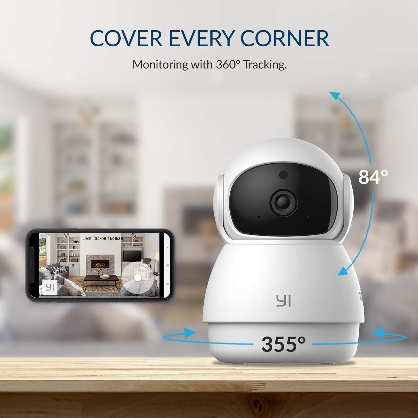 YI - Cámara de seguridad IP inalámbrica WiFi para interiores, cámara D...