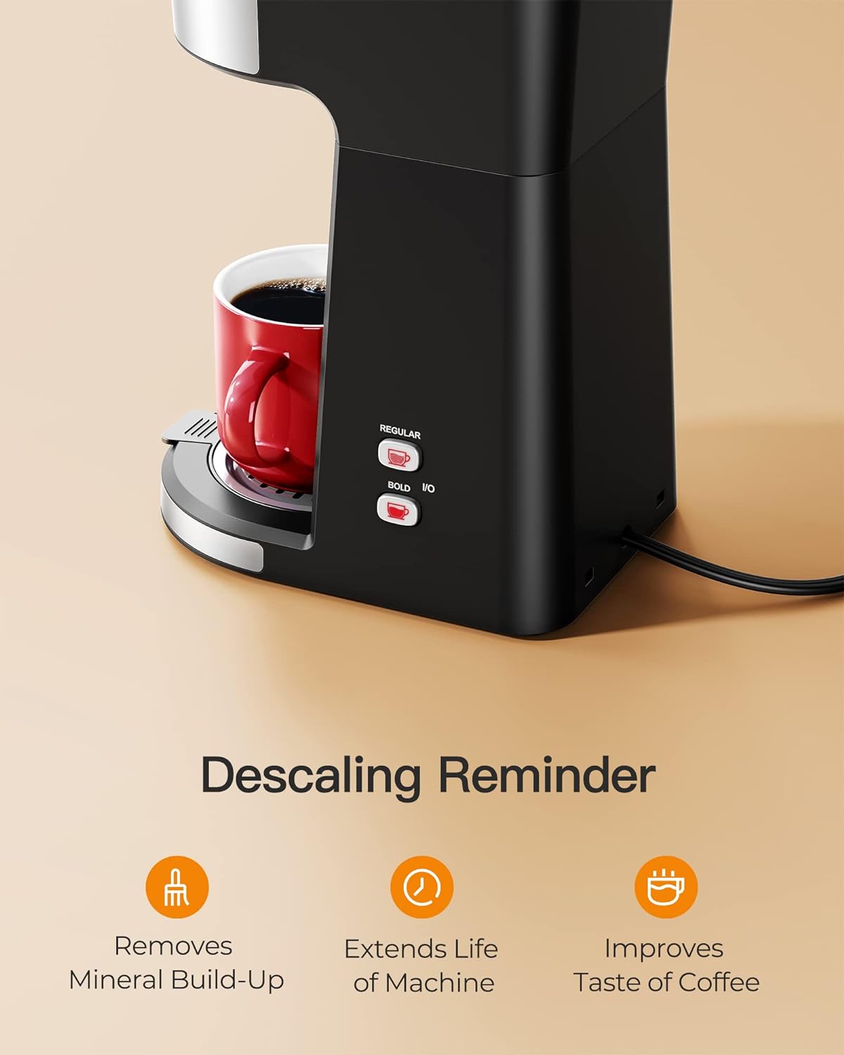 Famiworths Cafetera de una sola porción para taza K y café molido, con...
