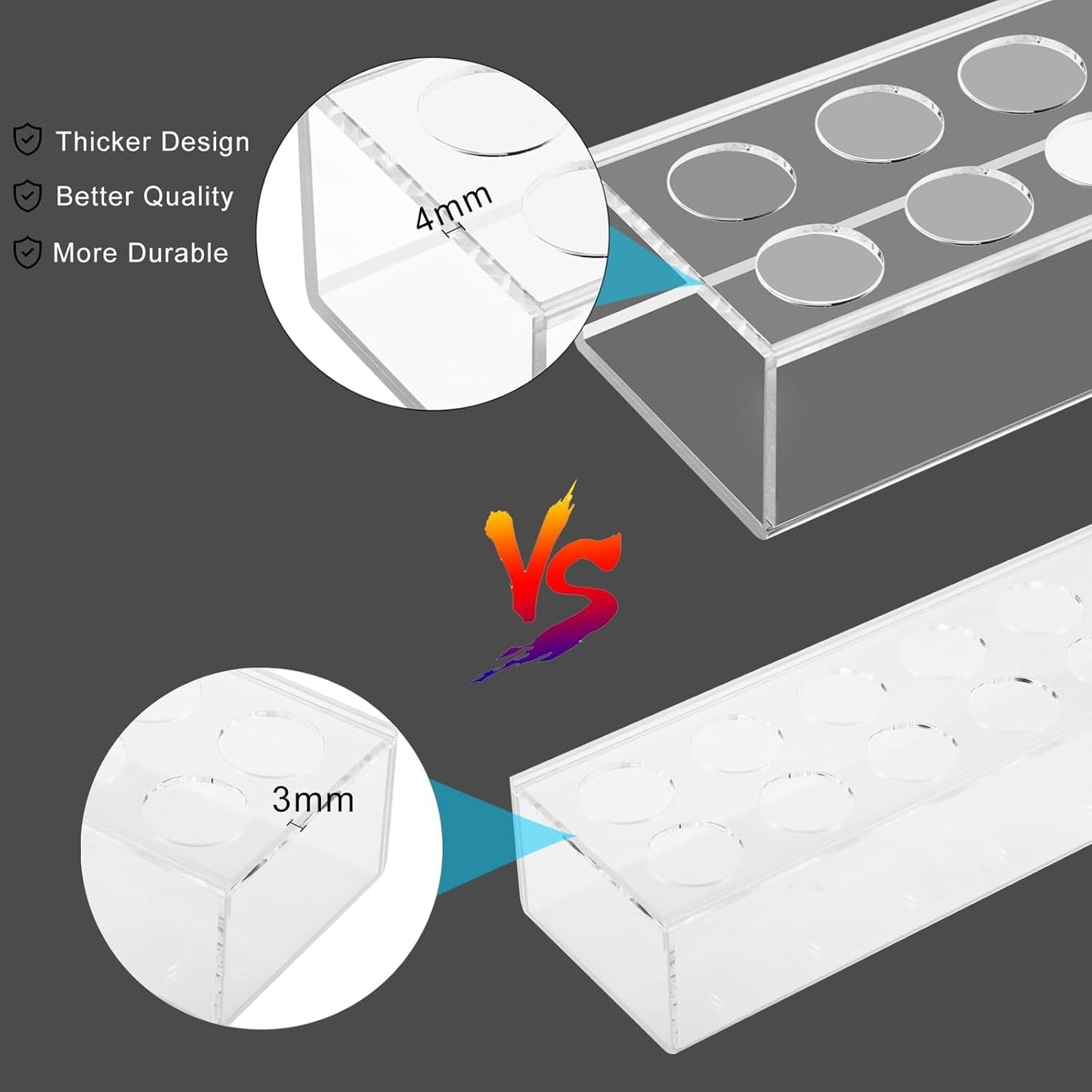 MMH Florero de acrílico transparente rectangular para mesa de comedor,...