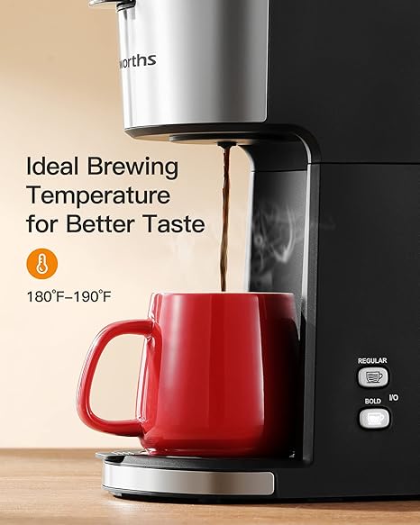 Famiworths Cafetera de una sola porción para taza K y café molido, con...