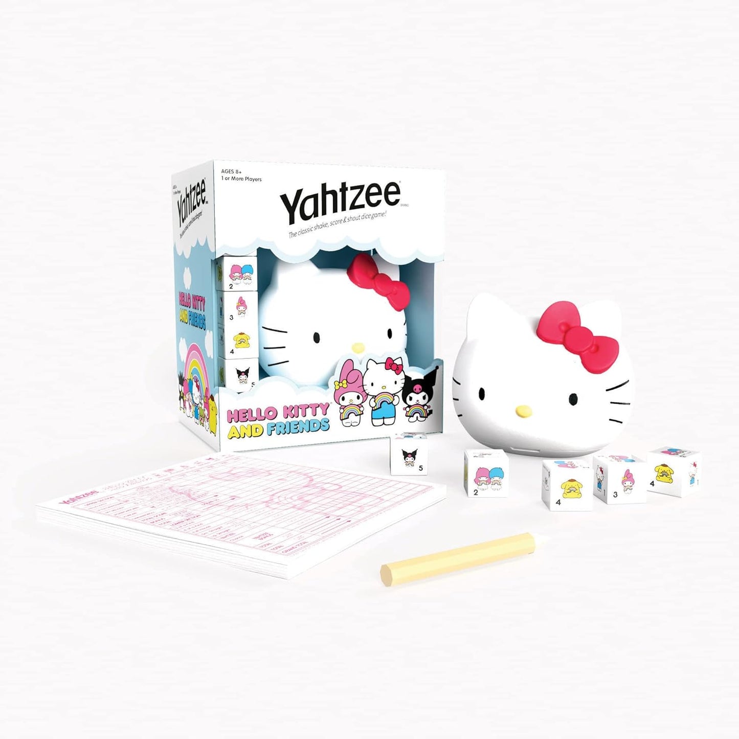 YAHTZEE: Hello Kitty y sus amigos | Vaso de dados con forma de cabeza ...