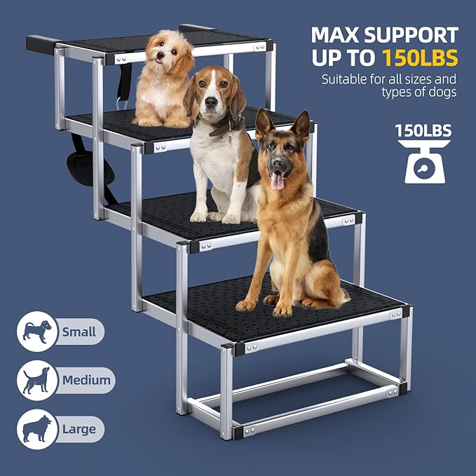 Rampa para perros grandes, rampa para perros para automóvil, escalone...