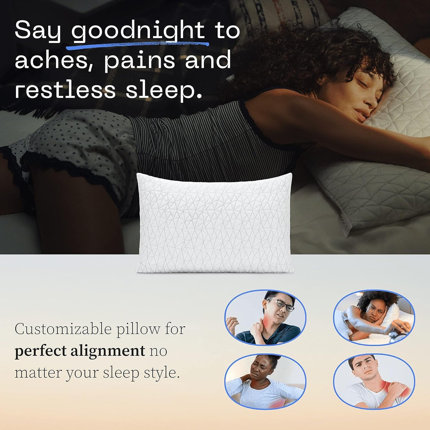 Coop Home Goods Original Loft, almohadas de cama tamaño Queen para dor...