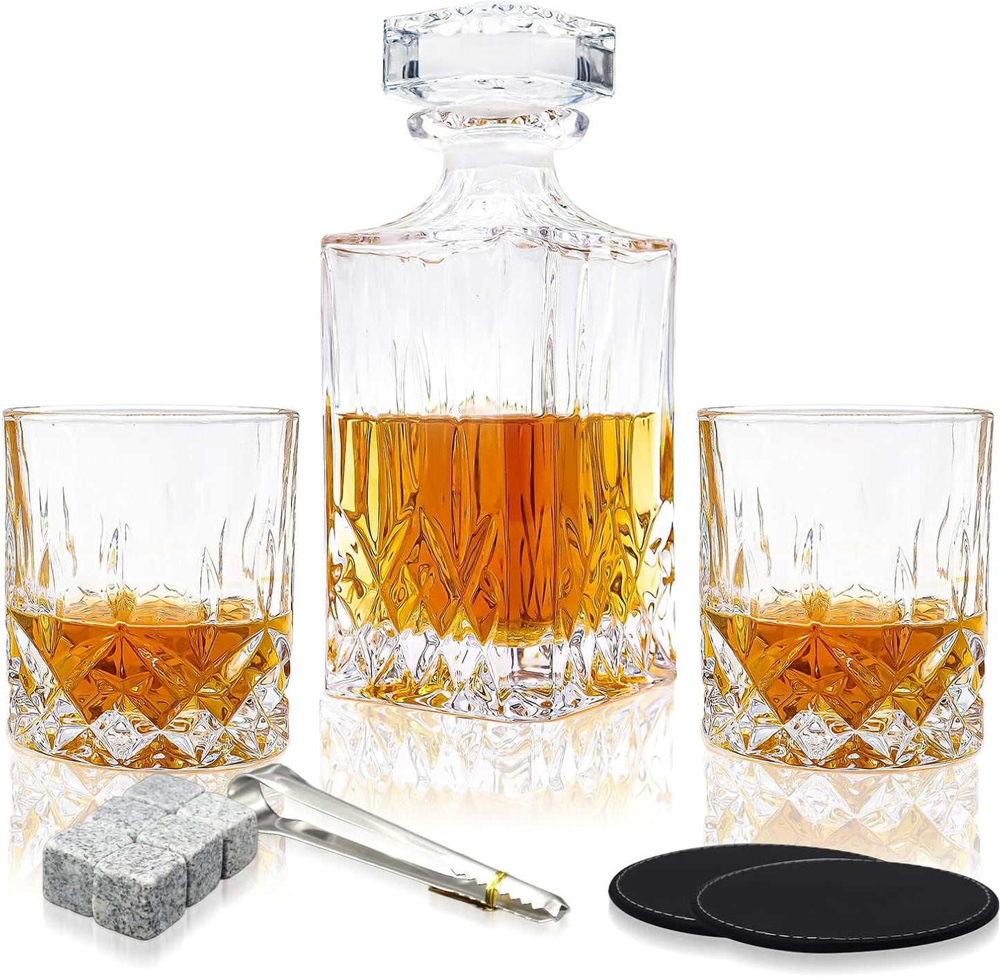 -A.VONCI - Juego de jarra de whisky con 2 vasos...