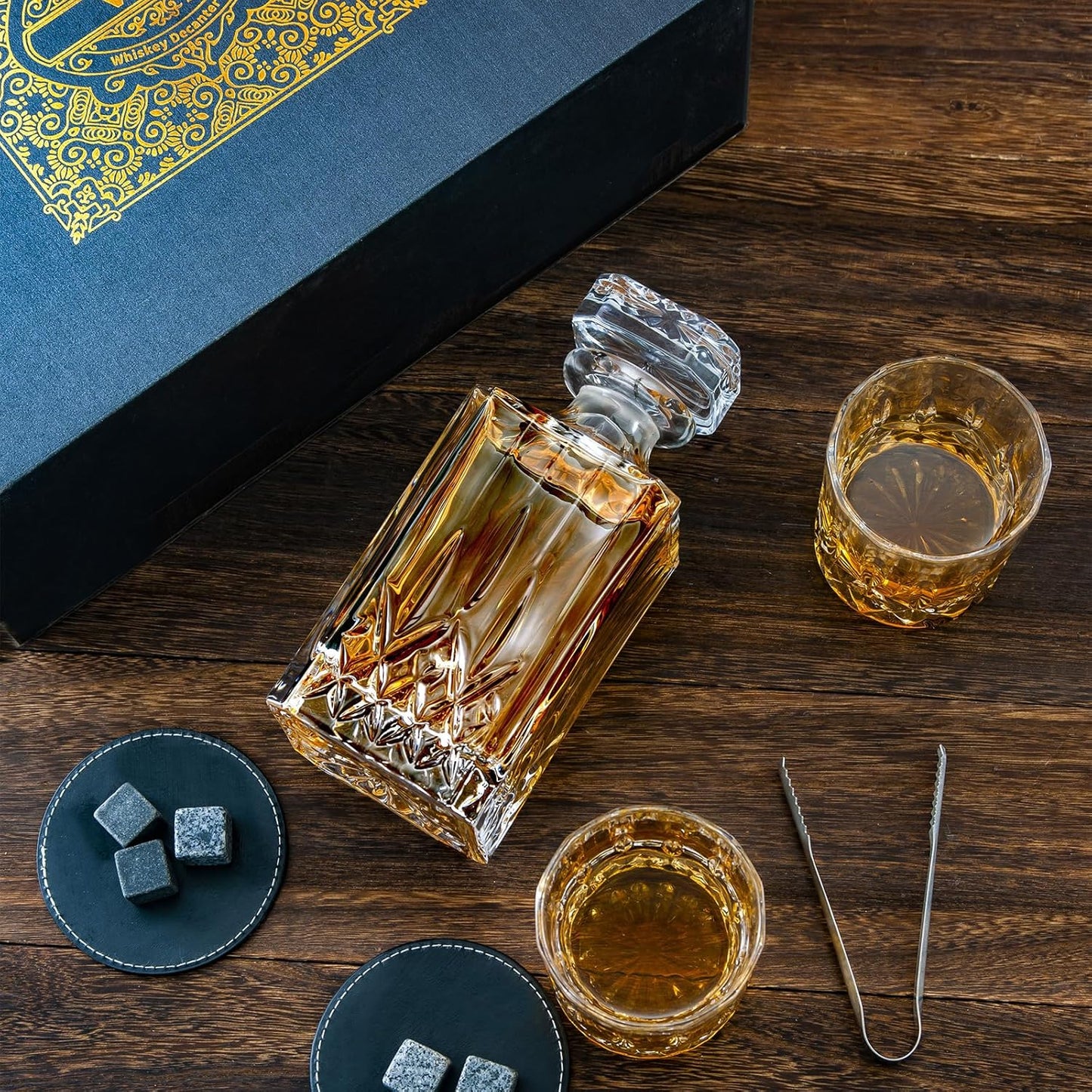 -A.VONCI - Juego de jarra de whisky con 2 vasos...