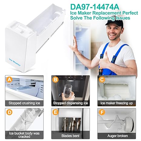 Repuesto mejorado para máquina de hielo para refrigerador, compatible ...