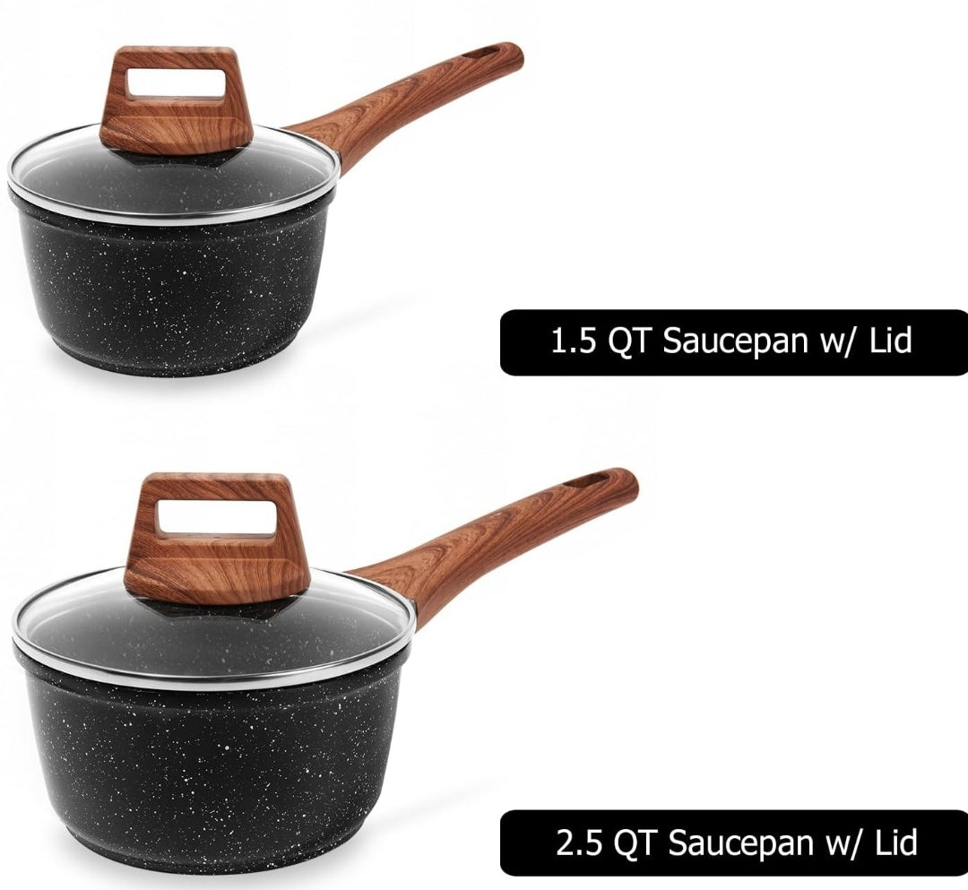 ESLITE LIFE 1.5 Quart and 2.5 Quart Skillet Set with...