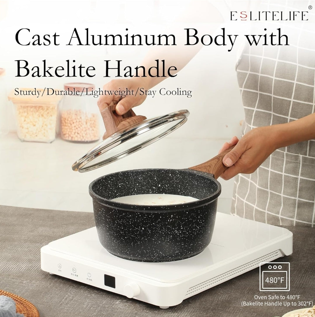 ESLITE LIFE 1.5 Quart and 2.5 Quart Skillet Set with...