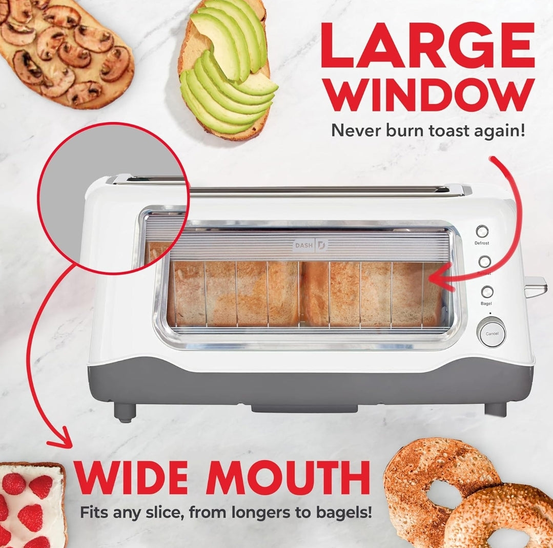 Tostadora con ventana lateral Dash