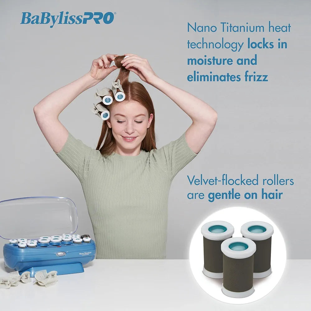 BabylissPRO Rodillos calientes profesionales Nano Titanium para todas ...