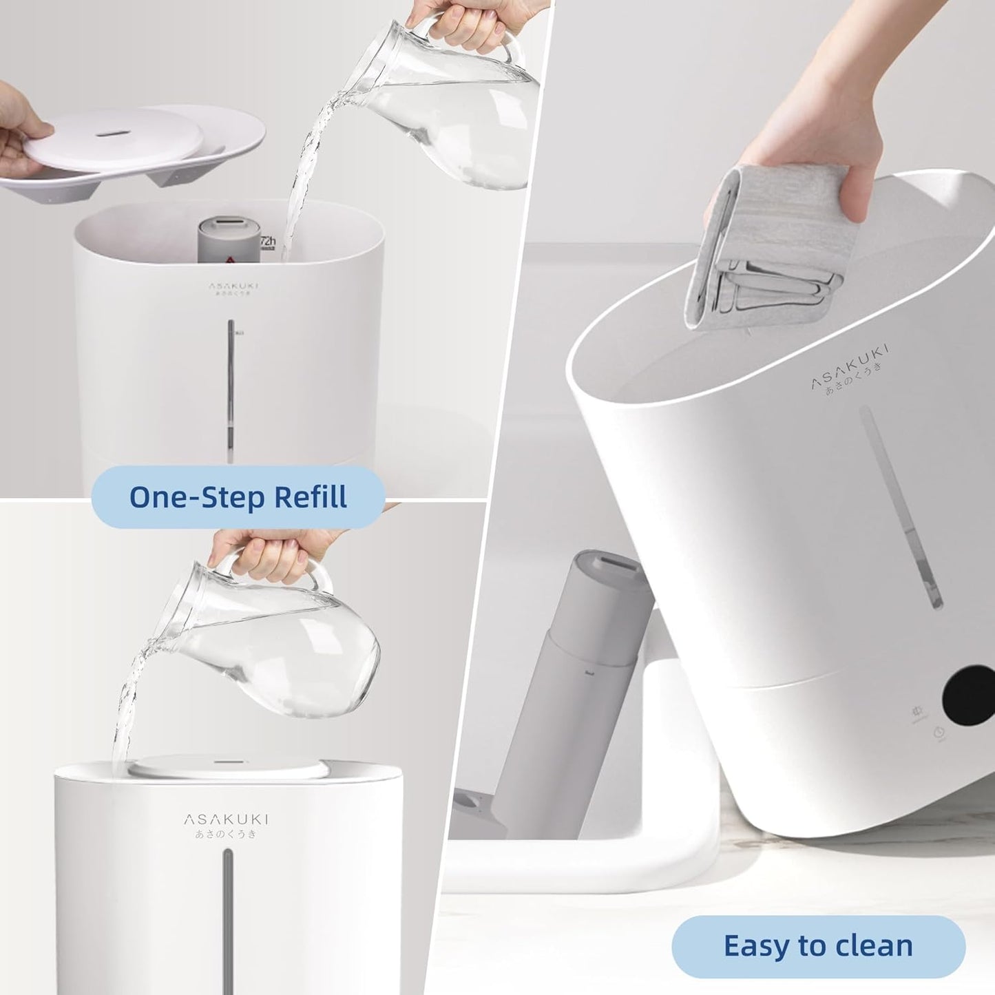 ASAKUKI Humidificadores para habitación grande de dormitorio, humidifi...