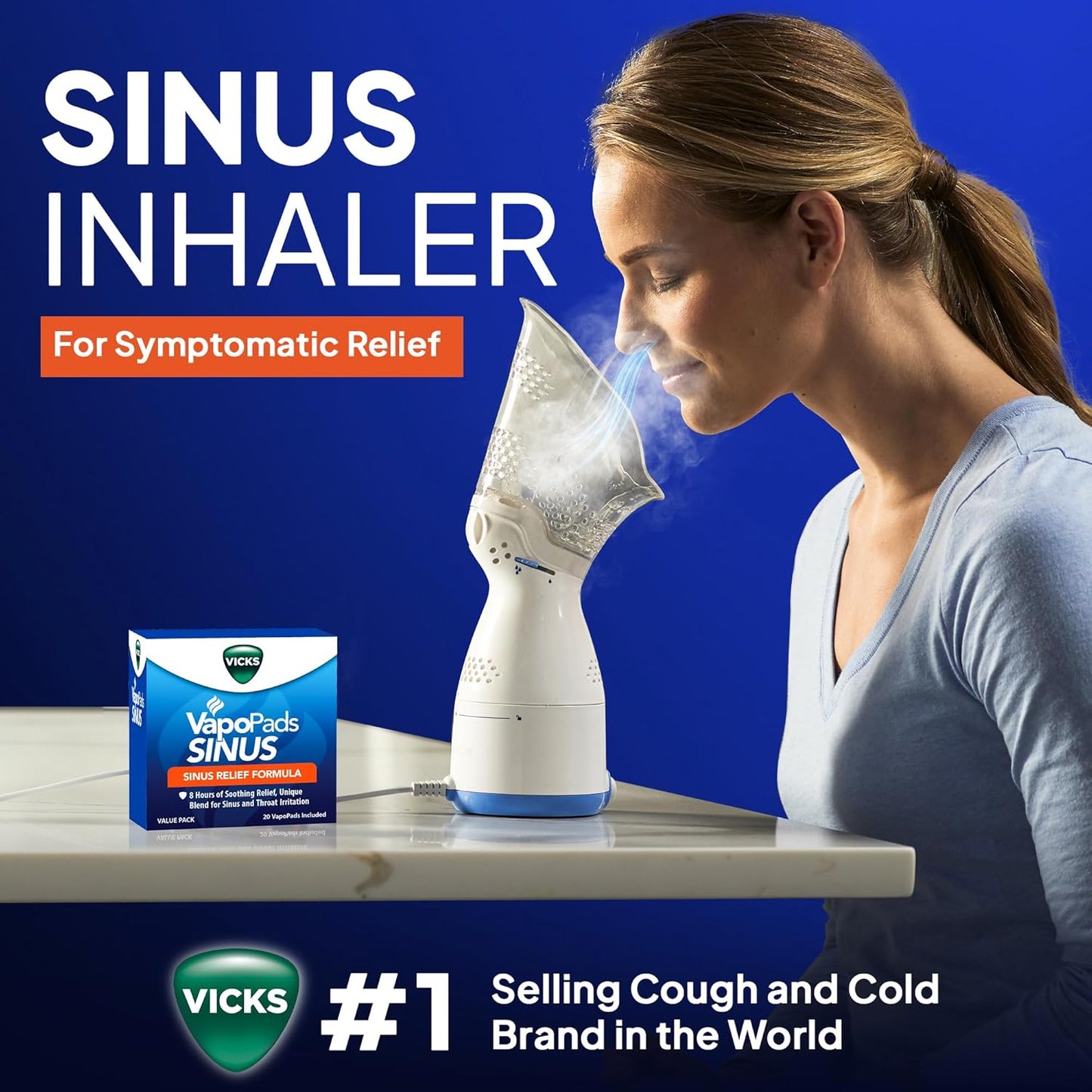 Vicks Inhalador de vapor personal para alivio sinusal, alergias, conge...