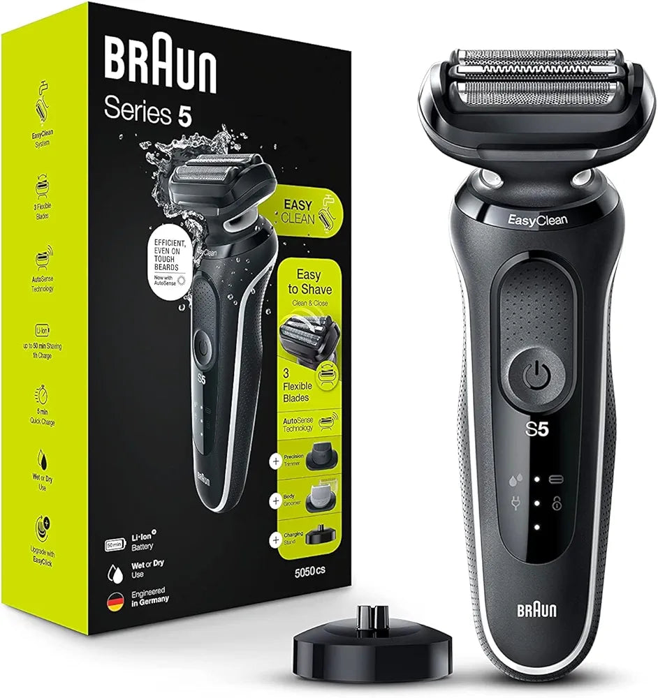 Braun Maquinilla de afeitar eléctrica para hombres, afeitadora de pape...