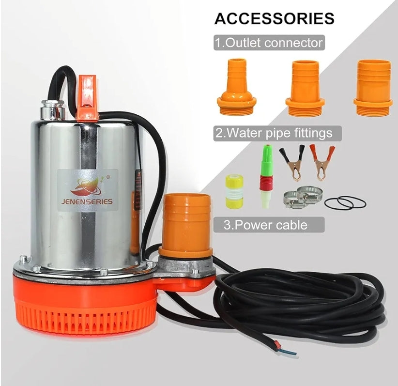 Bomba de agua solar de 300 W CC 12 V, cabeza máxima de 39 pies, flujo ...
