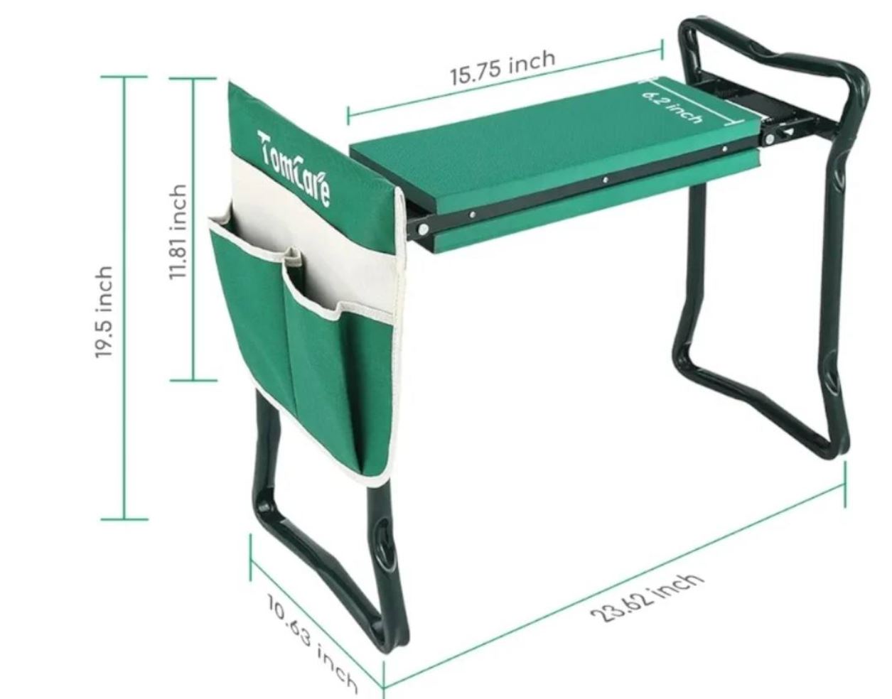 TomCare - Taburete y apoya rodillas plegable con bolsa de herramientas...