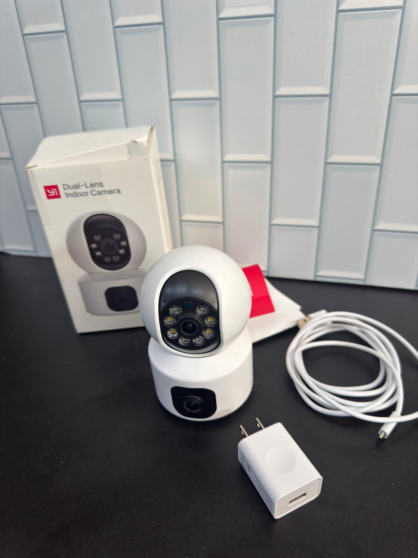 YI Cámara interior de doble lente, sistema de cámara de seguridad para...