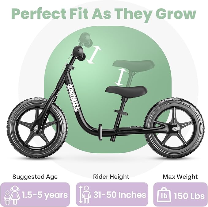 Bicicleta de equilibrio plegable de 12 pulgadas para niños de 2 a 5 añ...