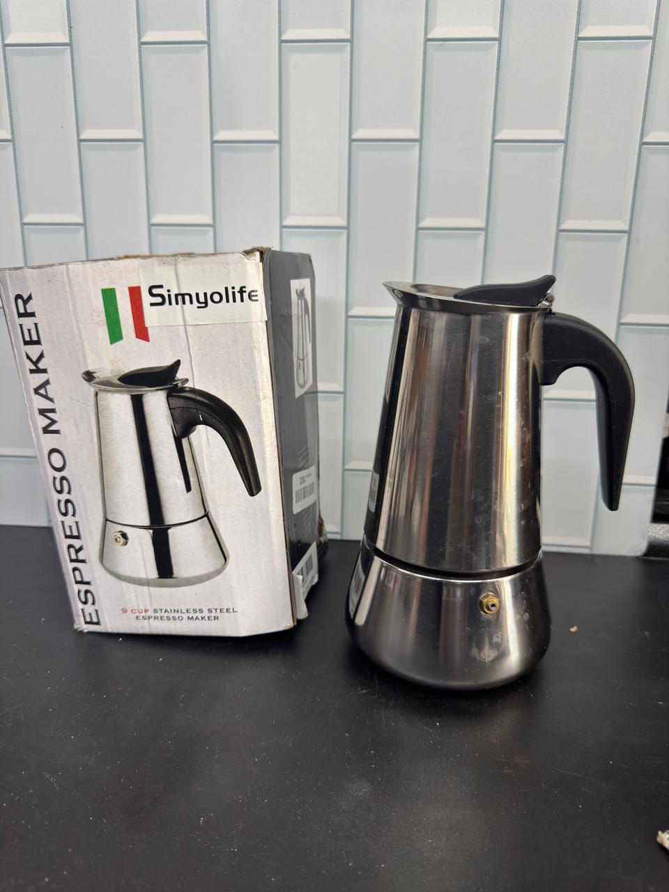 Stainless Steel Stovetop Italian Coffee Maker, Italian Coffee Maker with...