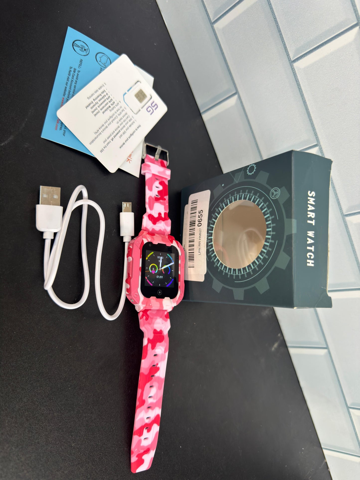 Reloj inteligente 4G para niños, reloj inteligente de camuflaje con pa...