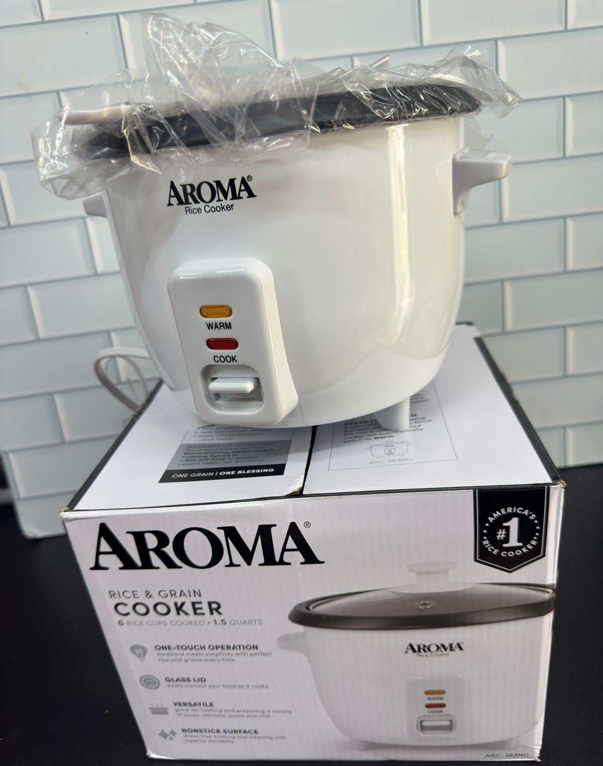 Arrocera Aroma, electrodomésticos ARC-363NG Cocedero de arroz de 6 tazas (cocin...