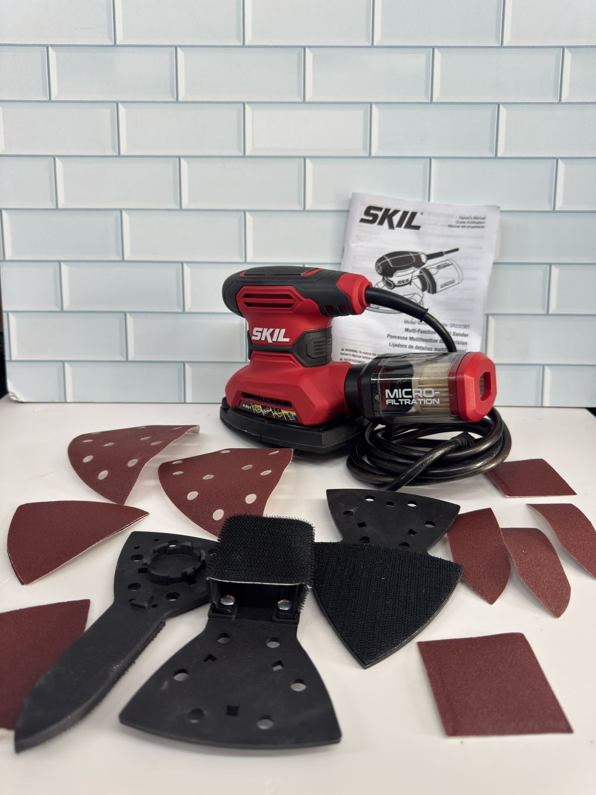 SKIL SR232301 - Lijadora de detalles multifunción con cable con caja a...