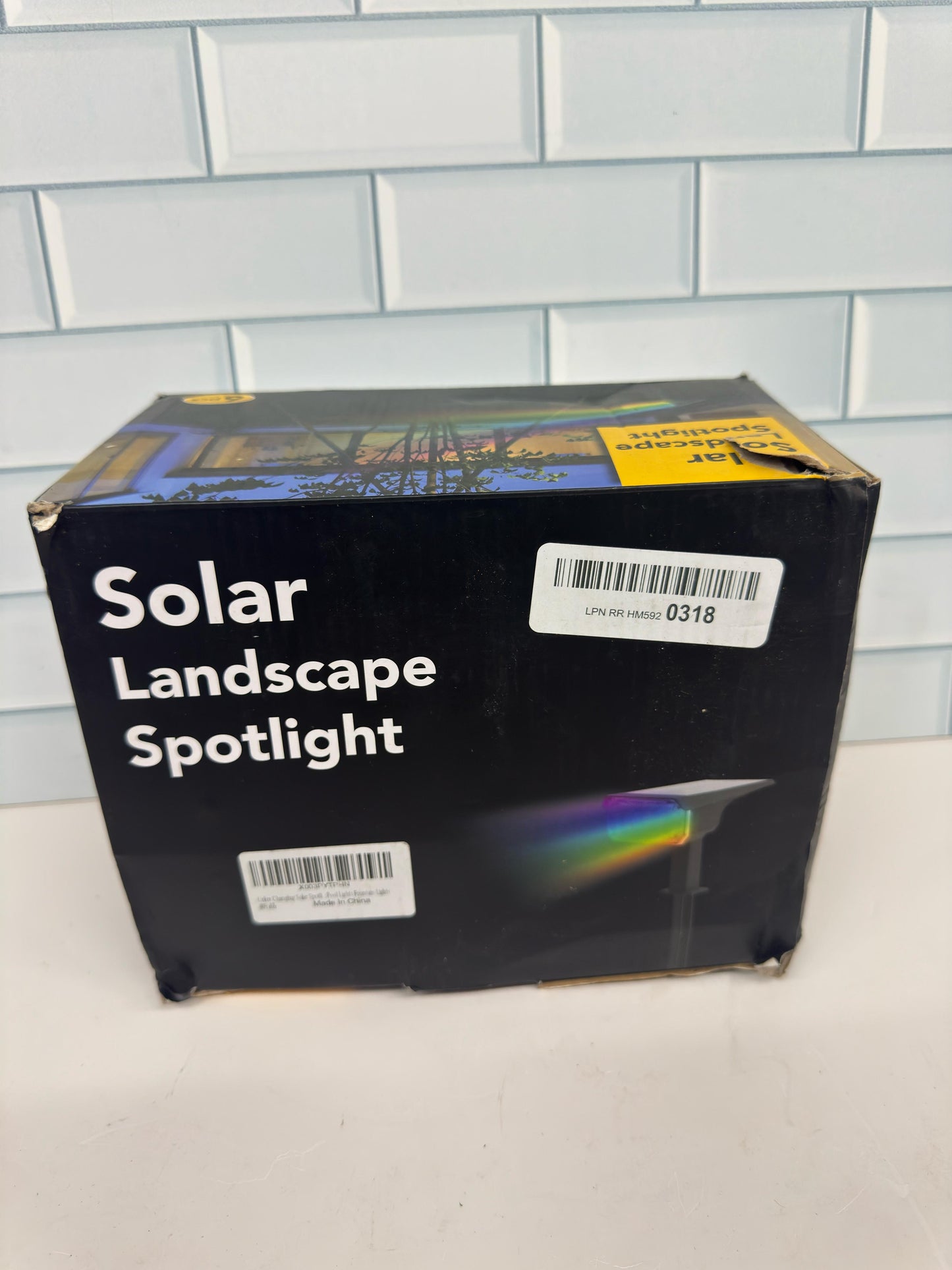 Peasur Paquete de 6 luces solares para exteriores, focos solares imper...
