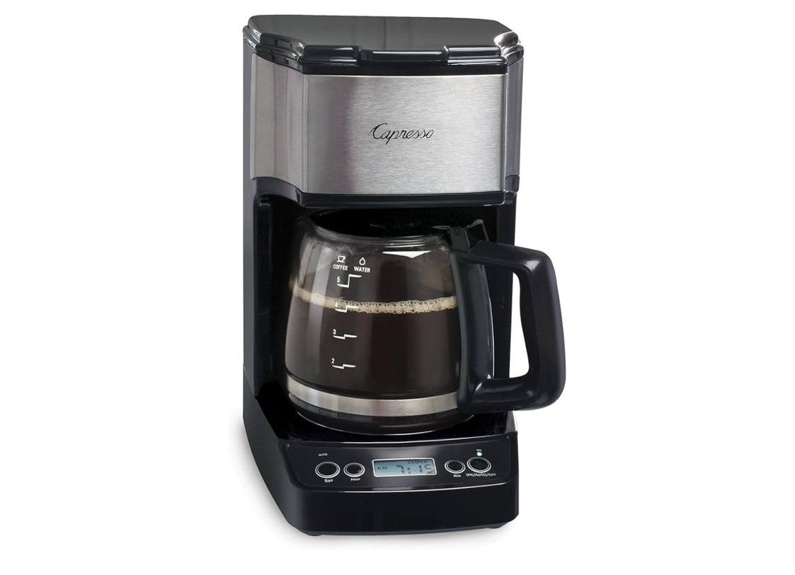 Capresso - Cafetera Mini Drip para 5 tazas, color negro y acero inoxid...