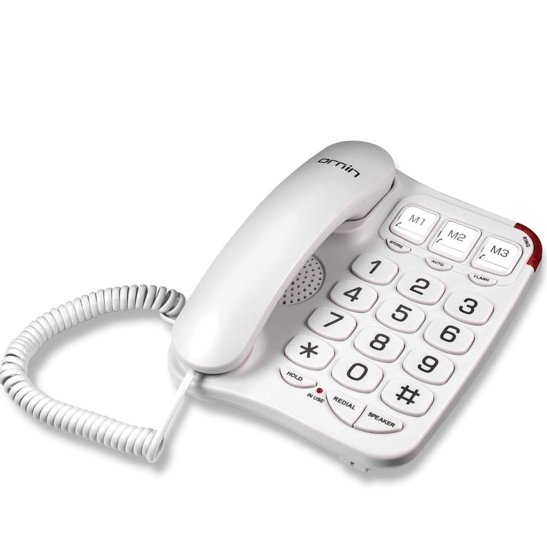 S016+ Teléfono con cable de botón grande con altavoz, solo teléfono de...