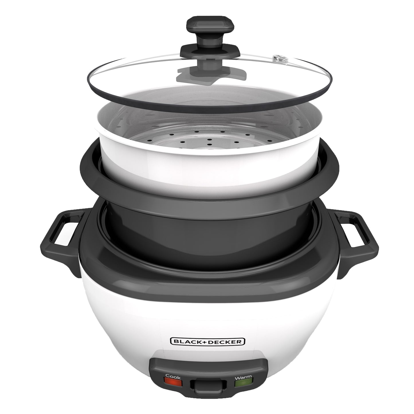 Arrocera BLACK+DECKER - Olla arrocera de 6 tazas, RC506, 3 tazas de arroz crudo...