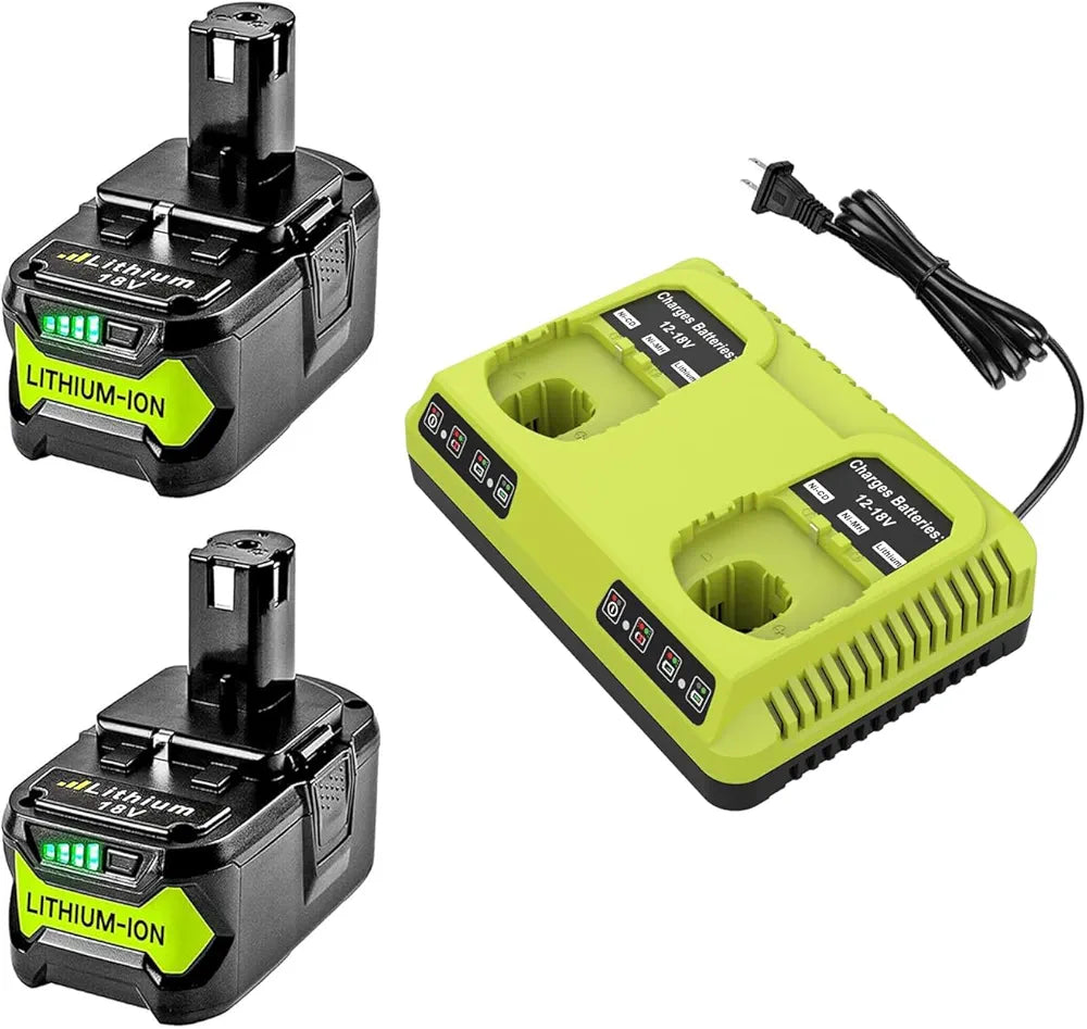 POWTREE - Paquete de 2 baterías P108 de 7.0Ah + cargador P117 de 2 pue...