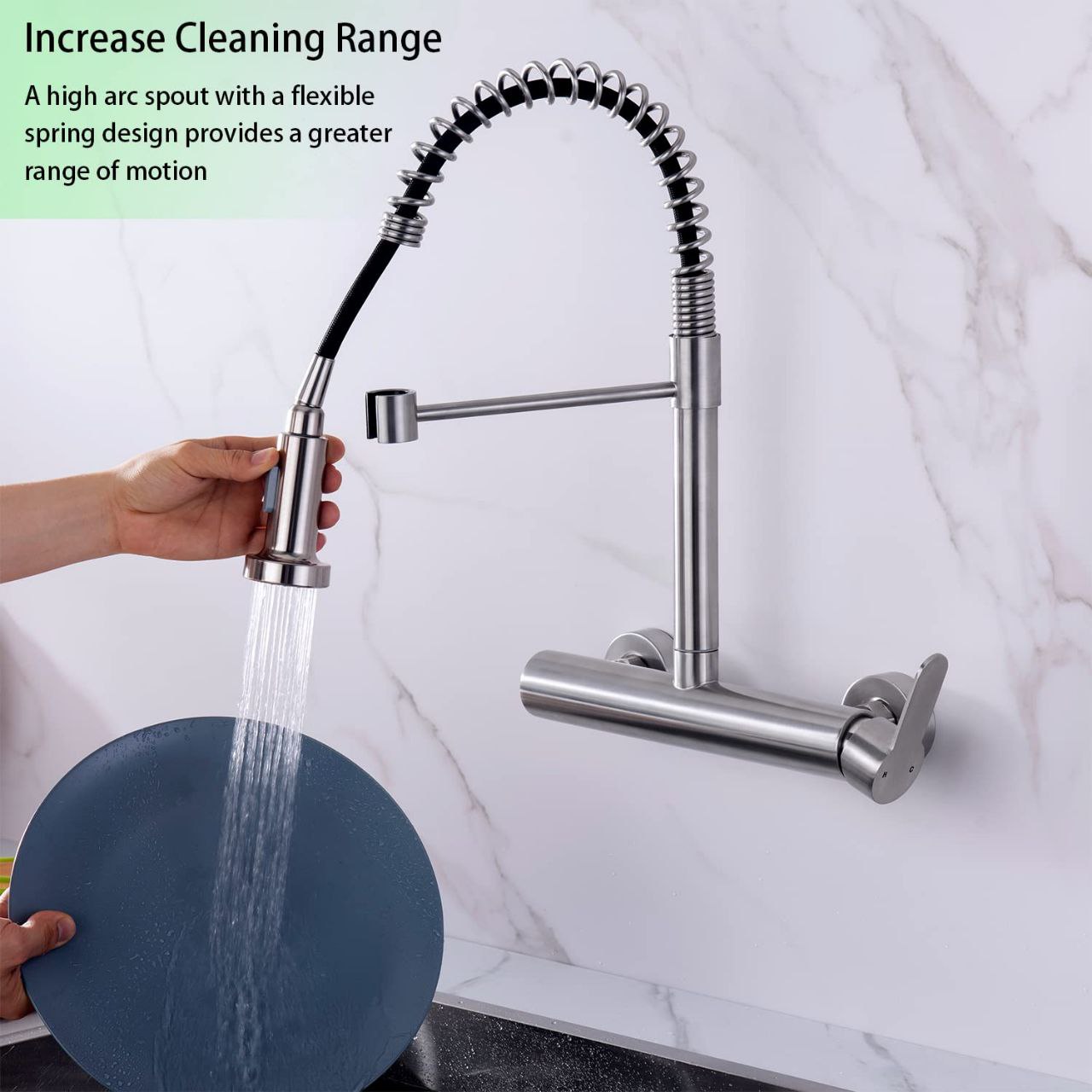 8-inch centerset wall-mount faucet with pull-out sprayer...