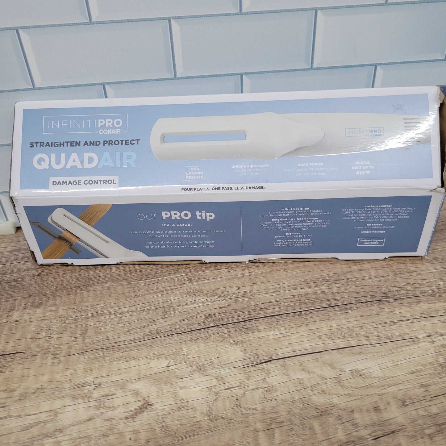 INFINITIPRO BY Conair QuadAir - Plancha plana para alisar el cabello, ...