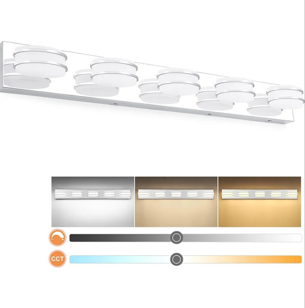 Lámparas LED cromadas de 3 colores regulables con 5 luces LED cromadas...