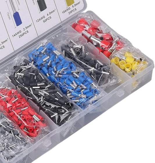 Kit de terminales de casquillos de cable de 1200 piezas, kit de engarc...
