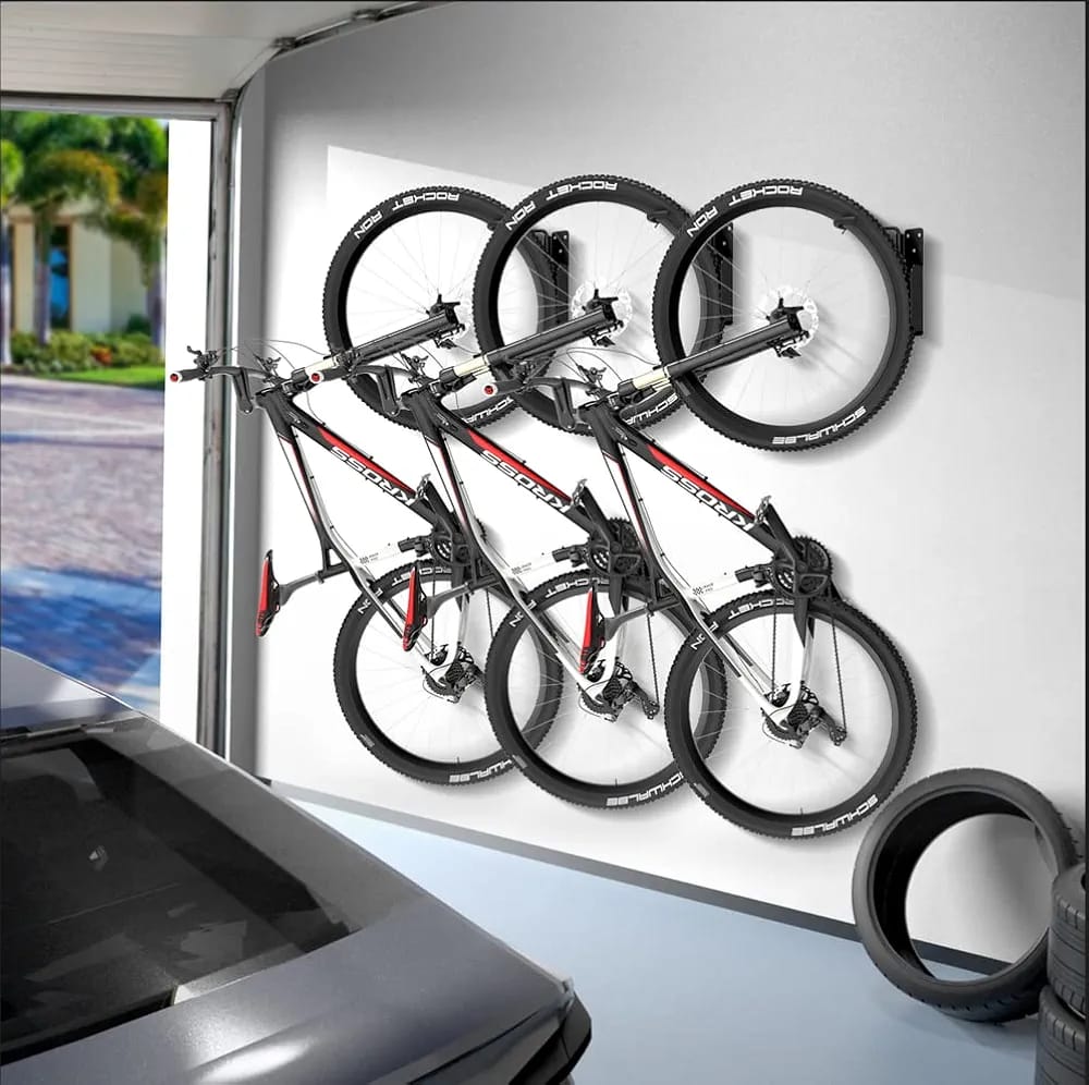 Paquete de 2 soportes de pared para bicicleta, soporte giratorio para ...