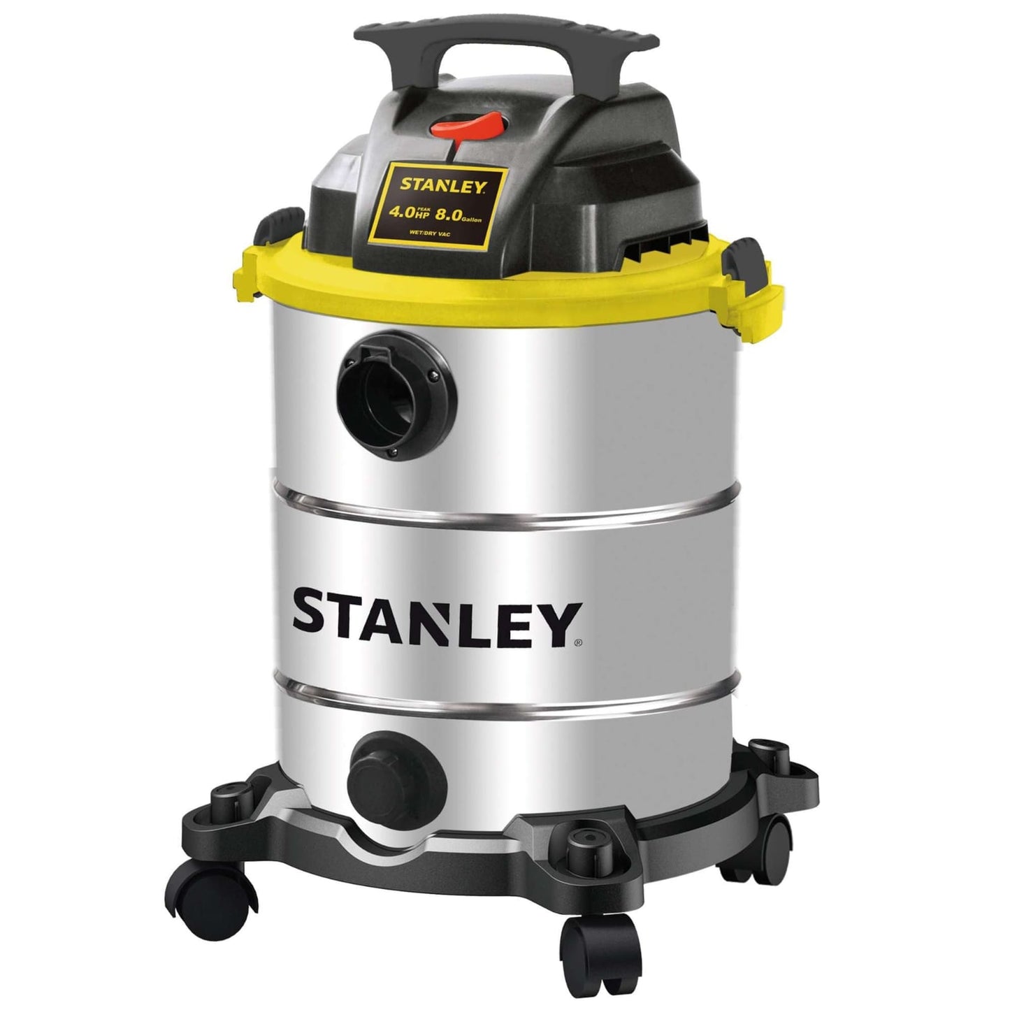 -Aspiradora STANLEY en seco y húmedo de 6 galones, 4 picos HP de acero inoxidable 3 en 1 con soplador, aspiradora multifuncional para el hogar, lugar de trabajo, garaje, sótano, SL18116