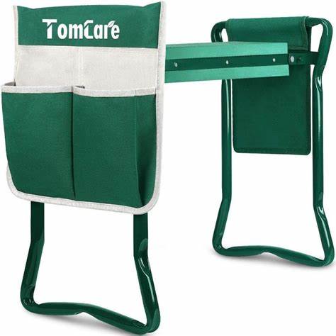 TomCare - Taburete y apoya rodillas plegable con bolsa de herramientas...