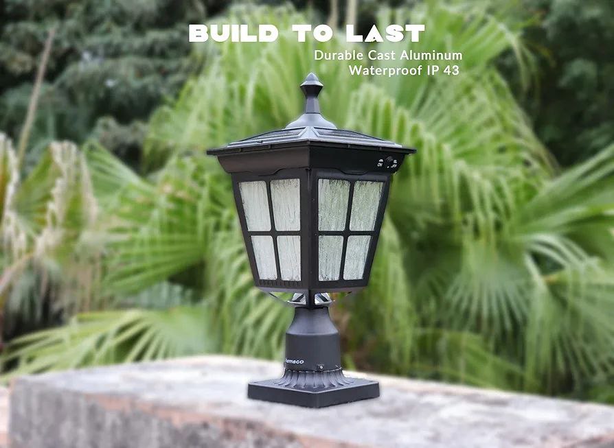 Kemeco LED solar jardín luz negro aluminio impermeable accesorio para al aire libre