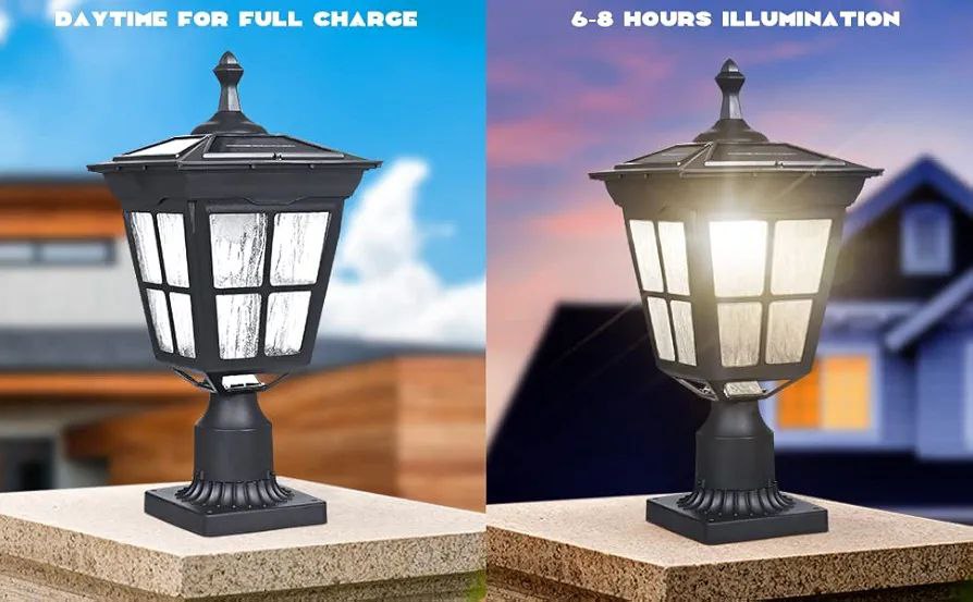 Kemeco LED solar jardín luz negro aluminio impermeable accesorio para al aire libre