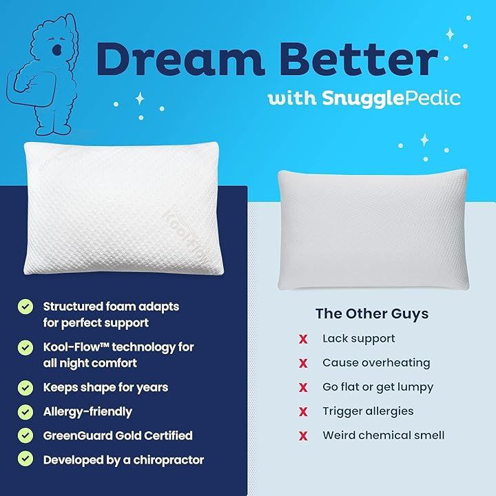 Almohada de espuma viscoelástica triturada Snuggle-Pedic