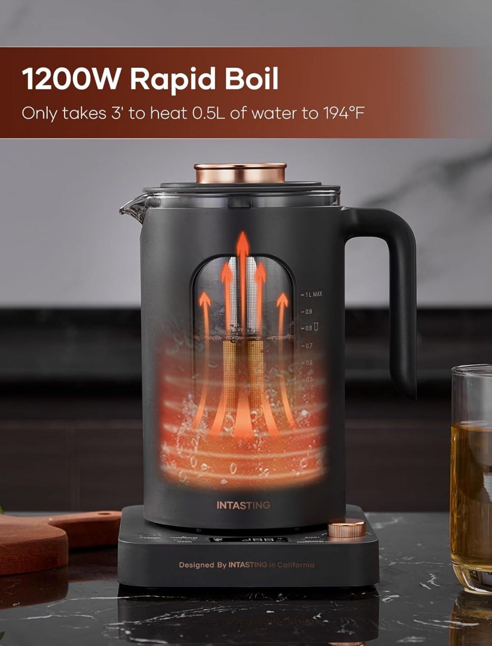 Hervidor eléctrico de vidrio INTASTING