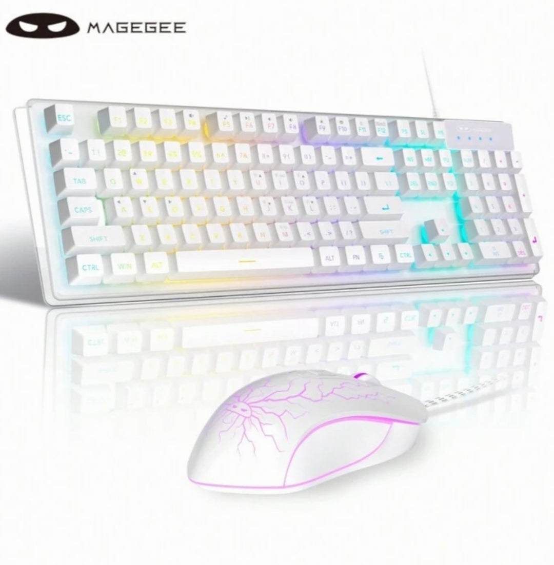 Teclado y mouse combo para juegos MageGee, teclado retroiluminado L...