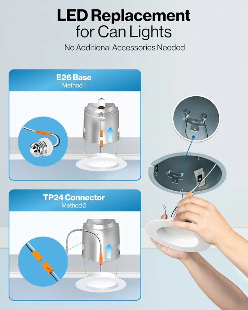 Sunco - Paquete de 16 luces LED empotrables de 6 pulgadas, r...