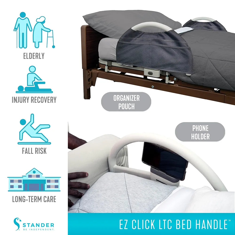 Stander EZ Click - Manija de cama, riel para camas de hospit...