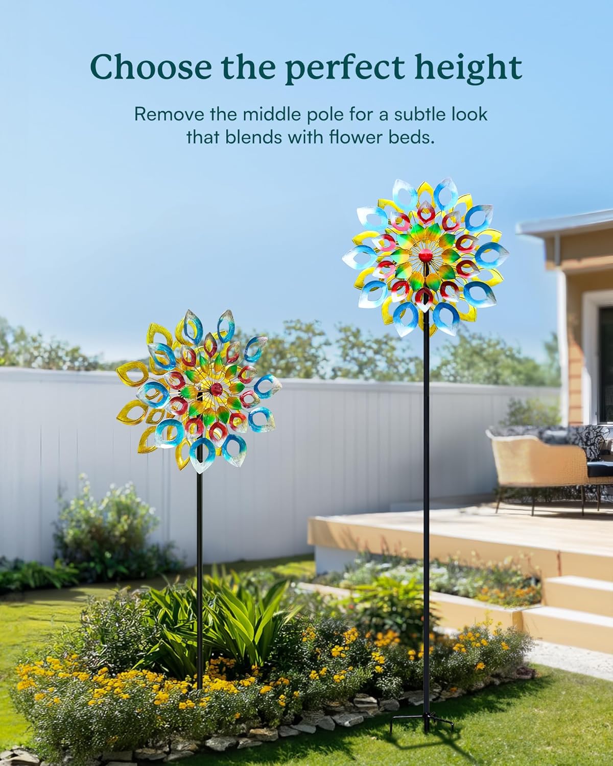 Molinillos de viento para jardín con estaca – Grandes molini...